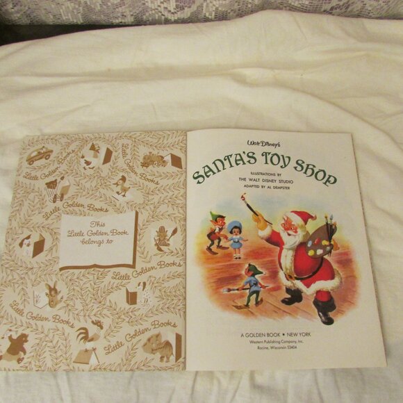 Little Golden Book Santa's Toy Shop Book Vintage Preowned - Picture 3 of 12